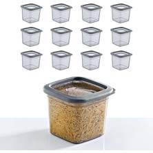 Teknocan 12'li Set Skali Kare Saklama Kabı 740 ml