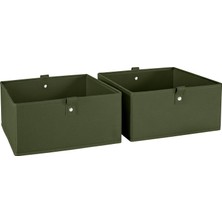 Teknocan Riverridge Çocuk 2 Parça 10.5 "g x 5" Y Katlanır Saklama Kutusu Seti - Zeytin Yeşili