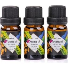 Teknocan 3’lü Esansiyel Uçucu Yağ 3X10ML Hilton Kokulu Buhurdanlık Yağı Set, Difüzör, Banyo ve Oda Kokusu