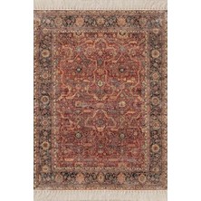 Teknocan Osmanlı Motifler Desenli Etnik Dijital Baskı Yıkanabilir Kaymaz Taban Salon Halı ve Yolluk MEG531, 80 x 200