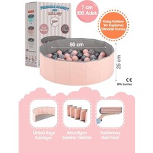 Teknocan Akordeon Katlanabilir Oyun Alanı 7 cm 100 Toplu -Pudra