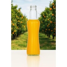 Teknocan 250 ml Şeffaf Ince Belli Kapaklı Cam Şişe 250 cc Meşrubat Şişesi 6 Adet (Beyaz Kapak)
