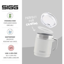 Teknocan - Camp Termos Bardak – Travel Mug Snow – Tritan Kapaklı – Bulaşık Makinesinde Yıkanabilir – Kulplu – Bpa Içermez – Yalıtımlı Bardak Çift Duvarlı – Beyaz – 0,36 L