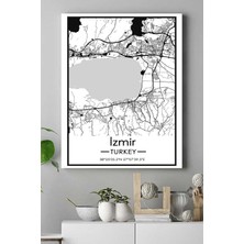 Teknocan (PSTER18628) Izmir Harita Dekoratif Tasarım Kanvas Tablo 50 x 70