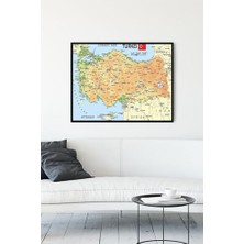 Teknocan (PSTER13734) Türkiye Haritası Eğitim Çerçeveli Tablo 4 (21X30CM)