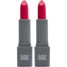 Teknocan Uzun Süre Kalıcı Yoğun Renk Veren Nemlendirici Parlak Ruj - Glossy Lipstick 318 Deep Fuchsia (2 Paketi)