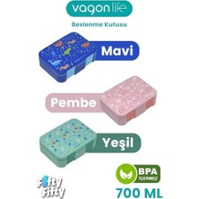 Teknocan 700 ml Tek Kat Sızdırmaz,karışmaz Üç Bölmeli Çocuk Beslenme Kutusu -FFB096-700