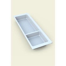 Teknocan Mutfak Çekmece Içi Modüler Iki Bölmeli Kaşıklık, Beyaz 16CMX48CM(BOYDAN 4cm Kesilebilir)