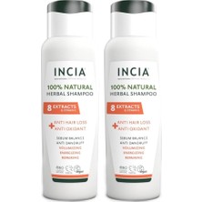 Teknocan INCIA%100 Doğal Saç Dökülmesine Karşı Etkili Şampuan 8 Değerli Bitki Ekstresi Vegan 275 ml (2 Paketi)