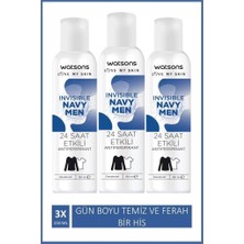Teknocan Watsons Invisible Navy Men Deodorant 150 ml X3 Adet
