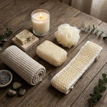 Teknocan Doğal Banyo Lif Seti 3’lü – Kese, Sırt Lifi ve Duş Süngeri Spa Seti