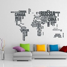 Teknocan Dünya Haritası Ülke Adları Xl Duvar Dünya Ülkeleri Atlas Dekoratif Duvar