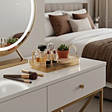 Unique Me Makyaj Organizeri Kozmetik Aksesuar Düzenleyici Banyo Rafı Amber Sarı (Dayanıklı Poli̇karbonat)