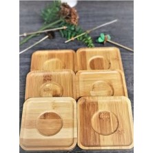 Teknocan Bambu Çay Tabağı Altlığı, Kare Şekilli, Bej, Elde Yıkama Önerilen, Bulaşık Makinesi Uygun Değil, 10 x 10 Cm, 6 Parça