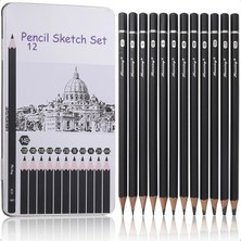 Teknocan Çizim Için Eskiz Kalemleri, 12'li Paket Grafit Çizim Kalemleri, Sanat Çizim ve Gölgeleme Kalemleri, Eskiz ve Karakalem Çalışmaları Için, Yeni Başlayanlar ve Profesyonel Sanatçılar Için