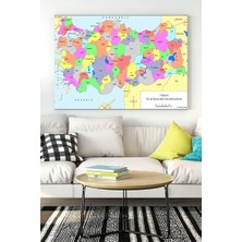 Teknocan (PSTER18279) Türkiye Haritası Eğitim Kanvas Tablo 21 x 30