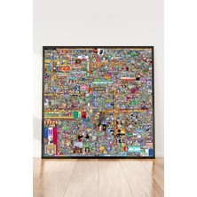 Teknocan (PSTER14593) Reddit R Place 2022 Çerçeveli Tablo 50 x 50