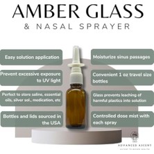 Teknocan Glass 1 Oz Burun Püskürtücüsü! Boşaltı, Doldurulabilir, Seyahat Boyutunda, Tuzlu Uygulamalar Için Kaliteli Cam! (2 Paket)