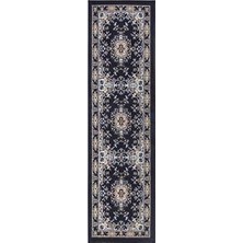 Teknocan Dynamix Premium Sakarya Geleneksel Madalyon Bordür Bölgesi Halısı, Lacivert, 4 cm x 7 cm Yolluk