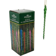 Teknocan Kurt Adler Glass Multi Icicle Süs Seti 12 Adet, 12 Parça (1 Paket)