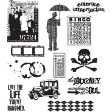 Teknocan Tim Holtz Cling Stamps 7"x8.5"-Mini Muse -Cms-Lg-63