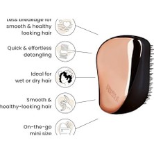 Teknocan Tangle Teezer Kompakt Şekillendirici Dolaşık Açıcı Saç Fırçası, Gül Altın Siyah, 1 Gram