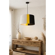 Teknocan Modern Sarkıt Avize – 3 Renkli (Beyaz/sarı/siyah) Kumaş | Minimal Tavan Aydınlatma | Salon, Yemek Odası, Yatak Odası Için Şık Pendant Lamp