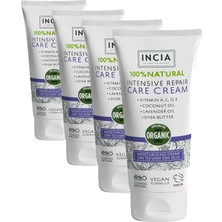 Teknocan INCIA%100 Doğal Onarıcı Bakım Kremi Yoğun Nemlendirici Cilt Bakım Lavanta Shea Vegan 50 ml (4 Paketi)