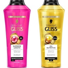 Teknocan Gliss Şampuan 400ML Supreme Length ve Gliss Şampuan Oil Nutritive 400 ml