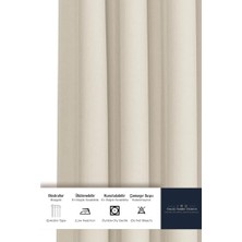 Teknocan Fabric Krem Ekstrafor Büzgülü Keten Dokulu Yüksek Kaliteli Tek Kanat Fon Perde 150 x 250