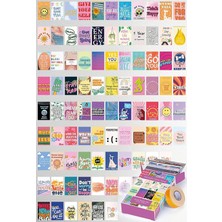 Teknocan Guguk Motivasyon Sözleri Temalı 90 Adet Duvar Poster Seti, Özel Tasarım Kutulu, Oda Dekoru (GGK-K009)