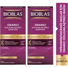 Teknocan Bioblas Saç Dökülmesine Karşı Collagen ve Keratin Içeren Hacim Şampuanı (360 Ml) 2li Paket