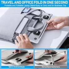 Teknocan Mini Dizüstü Bilgisayar Standı, Taşınabilir Dizüstü Bilgisayar Standı, Havalandırmalı Soğutmalı Katlanabilir ve Hafif Ergonomik Yükseltici, Şık Bilgisayar Dizüstü Bilgisayar Tutucu Klavyelere