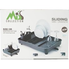 Teknocan Açılır Kapanır Bulaşıklık Tabaklık, Su Tahliye Oluklu ve Çatal Bıçak Kurutmalıklı-Modern Tasarım Plastik