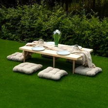 Teknocan Katlanır Kamp, Piknik ve Bahçe Masası 55X110 cm - Ham Naturel Renk