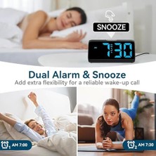 Teknocan Netzu Derin Uykular Için Yüksek Sesli Çalar Saat, LED Ekranlı, Çift Alarm, 5 Parlaklık Kısıcı, 4 Ses Seviyesi, Kapatma Hafızası, Çalar Saat, Komodin, Çocuklar, Gençler, Yaşlılar ve Ağır Uyuyanlar Için