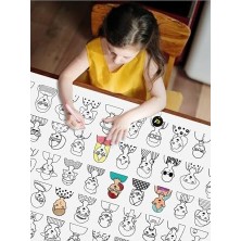Teknocan (PSTER21316) Insanlar ve Portreler Eğitici Dev Boyama Kağıdı, Çocuklar Için Aktivite Boyama Rulosu (90X130CM)
