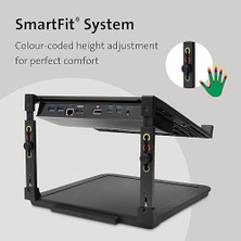Teknocan Smartfit Monitör Yükseltici Stand, Ayarlanabilir Yükseklik, 15.6'' - 3.5 Kg'a Kadar Laptoplar Için, Siyah, K52783WW