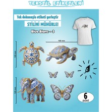 Agg Reklam Ütü ile Yapışan Kıyafet Etiketi Blue Blanc -3  6lı Set