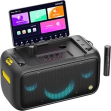 Cekar Store Ikarao Yetişkinler Için Karaoke Makinesi - Şarkı Sözü Ekranlı, Dahili 13.3 Inç Karaoke Ekranı, Hepsi Bir Arada Taşınabilir Karaoke Makinesi, 2 Gizli Kendinden Şarjlı Kablosuz Mikrofon, Gecikme