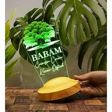 Teknocan Babaya Hediye, Babalar Günü Hediyesi, Babama Hediye, Ağacı Figürlü Renkli LED Lamba Şeklinde