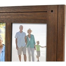 Teknocan Prinz Homestead Çift Kişilik 5x7 Koyu Ceviz Resim Çerçevesi - Eskitilmiş Rustik Dekor Ahşap Fotoğraf Çerçevesi, Iki Yönlü Şövale, Duvar Veya Masa Üstü Sergisi