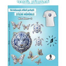 Agg Reklam Ütü ile Yapışan Kıyafet Etiketi Blue Blanc -2  9lu Set