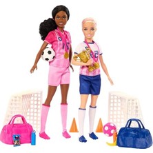 Cekar Store Barbie Kariyer Bebekleri ve 15 Aksesuar, Barbie 'brooklyn' ile Sarı Saçlı ve Minyon Bebek, 2 Kale, 2 Top ve Daha Fazlasıyla Futbolcu Bebekler Oyun Seti, HRG88