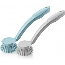 Teknocan 2'li Set Pratik Lavabo ve Bulaşık Fırçası – 23 cm Ergonomik Uzun Saplı, Dayanıklı Kıllar – Mutfak ve Banyo Temizlik Fırçası Seti