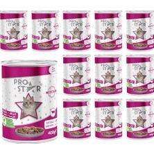 Cekar Store Yetişkin Kedi Biftekli ve Jöleli Konserve Mama 400 gr x 12 Adet