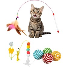 Cekar Store Kyrotech Interaktif Kedi Oyuncağı Seti, Peluş Oyuncak, Kedi Oyun Oltası, Avlanma Geliştirici, Ip Sarmalı Oyun Topu, Zeka Artırıcı Kedi Oyuncak Seti (3 Parça Set)