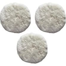 Cekar Store (3 Adet) Koyun Postu Pedi Ø 125 mm Pasta Cila Polisaj Süngeri Cırt Tabanlı Kuzu Postu Yünü Keçesi Parlatma