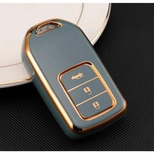 Cekar Store Autohan Keys Honda Civic Fc5, Crv, Hrv Için Anahtarsız Çalıştırma Nano Anahtar Kılıfı, Gri ve Altın Renk, Executive Rs Modeli