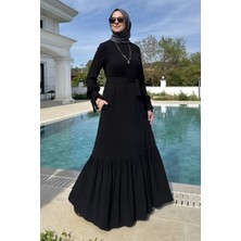 Rabia Şamlı Irmak Elbise Siyah